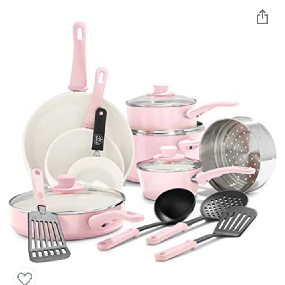 Pink Cookware Pots and Pans Set